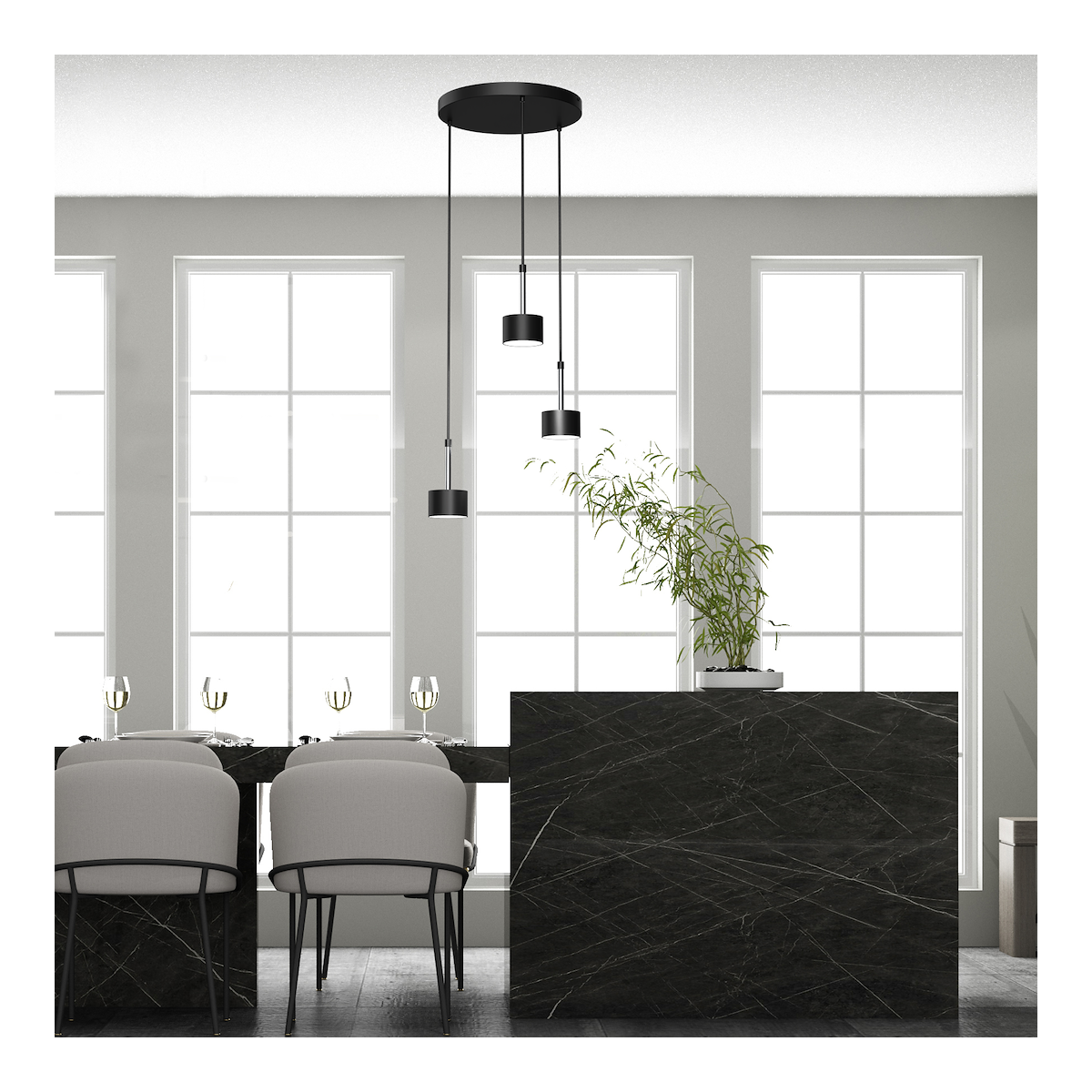 MiLagro Lampa wisząca ARENA Black Silver stylowe oświetlenie