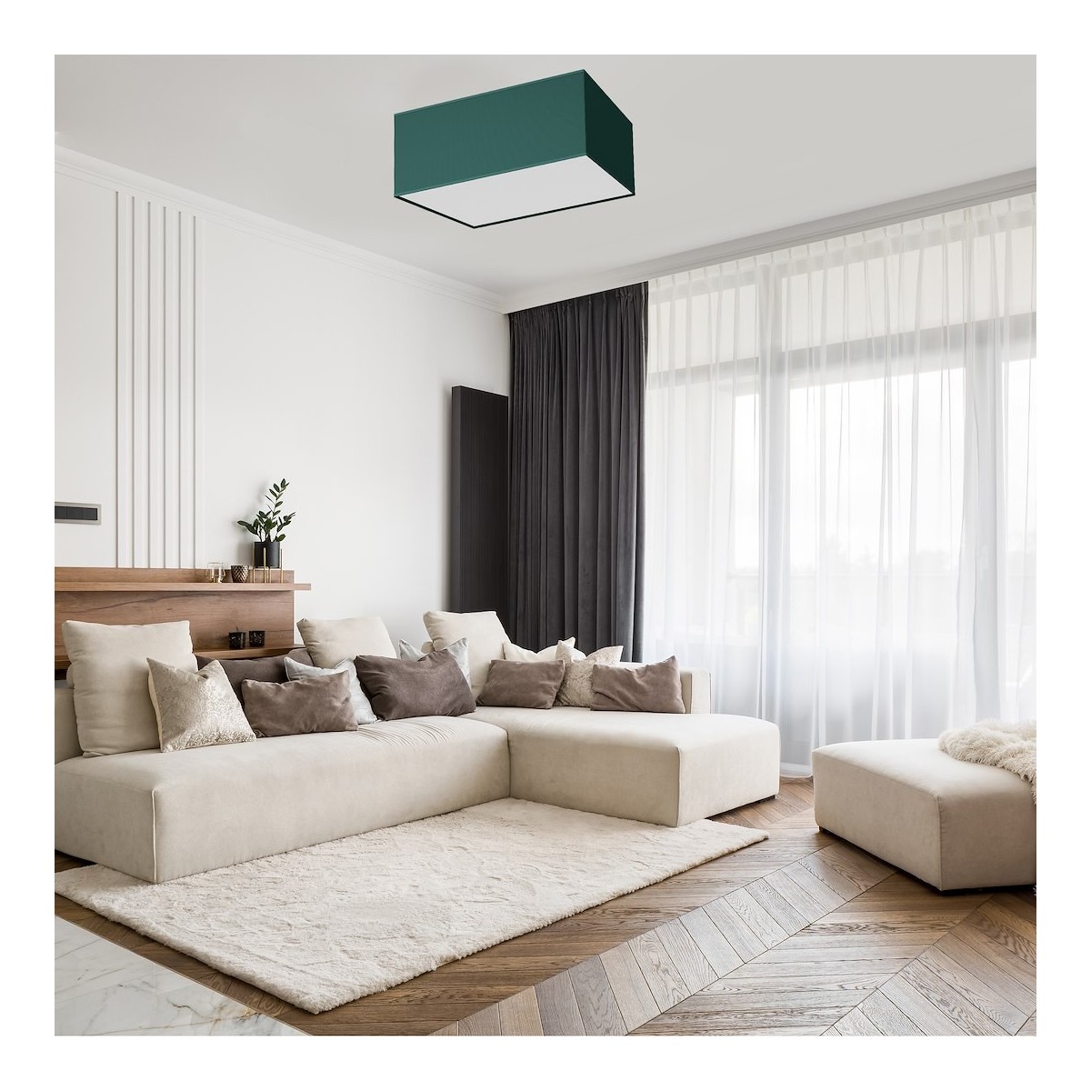 MiLagro Lampa sufitowa VERDE GREEN kwadrat 2xE27 MLP7874