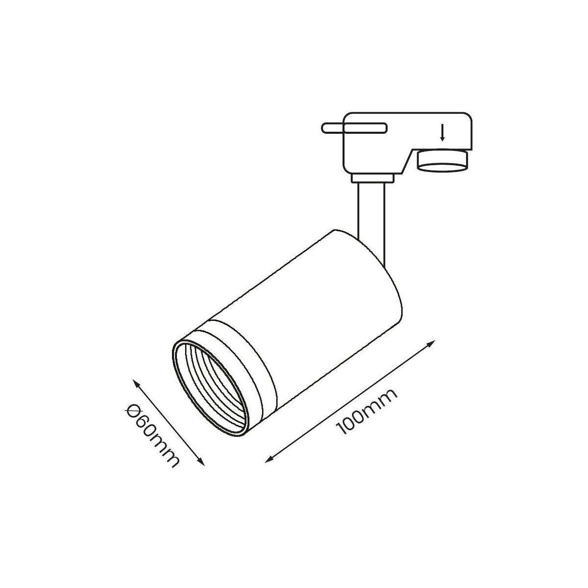 MiLagro Track Spot Pipe Ring Czarny GU10 klimatyczne oświetlenie