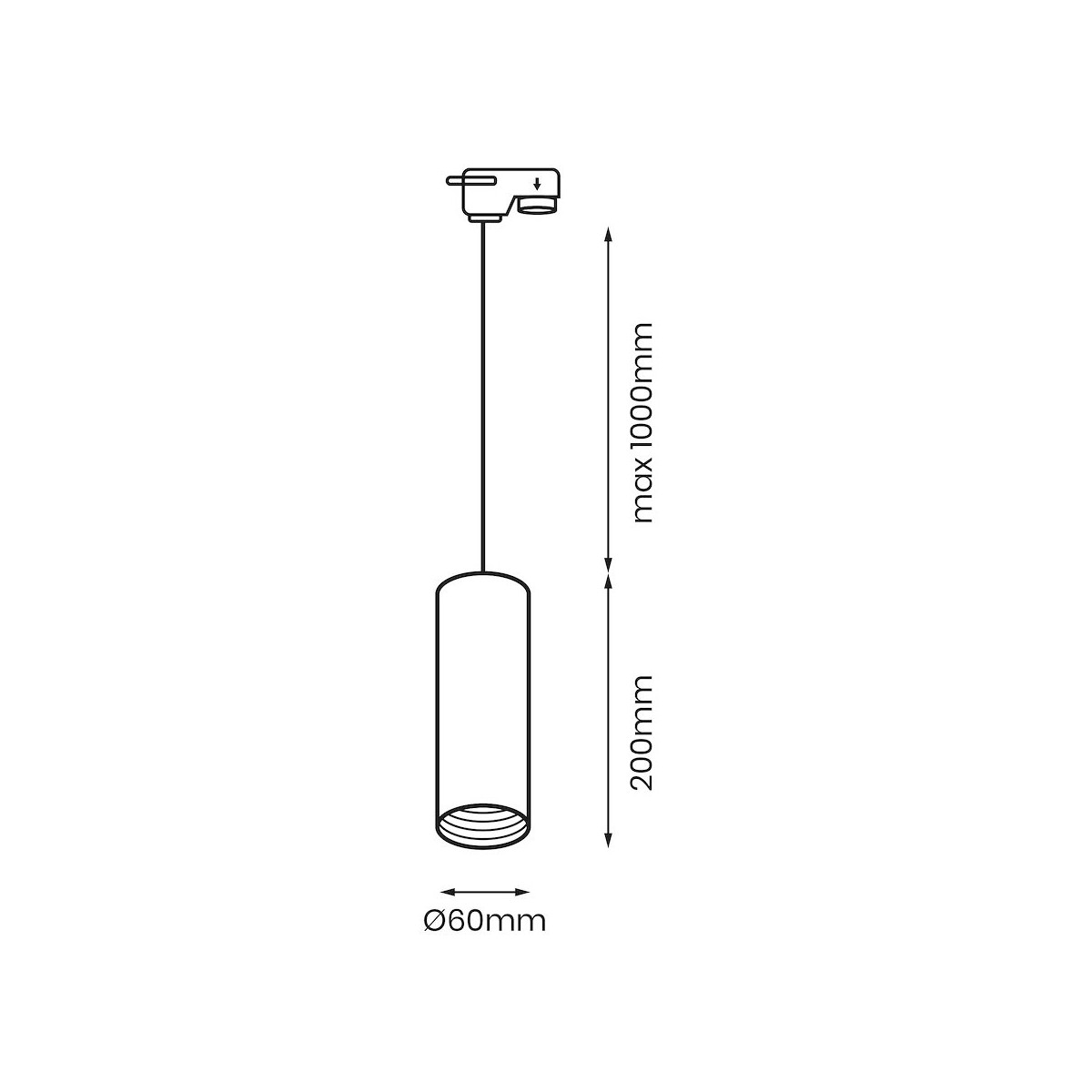 MiLagro Pipe Track Pendant Light Biały 1xGU10 ML7680
