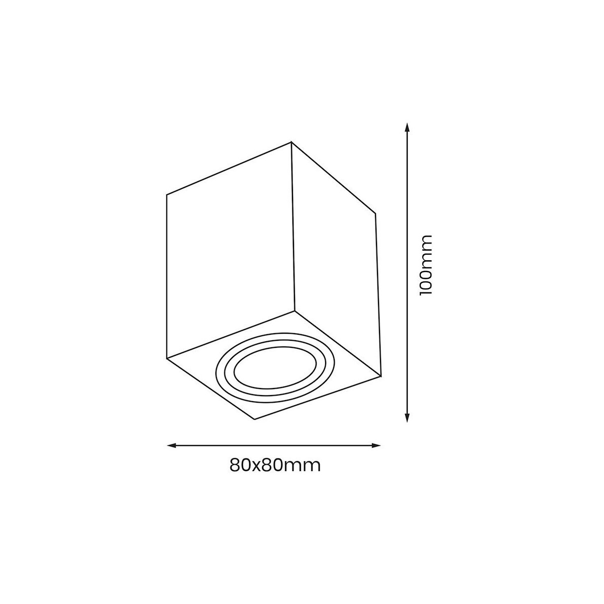 MiLagro Bima Ring Square Black GU10 wyjątkowy element aranżacji