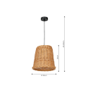 MiLagro Lampa wisząca VIMINI NATURAL WOOD 1xE27 MLP7990