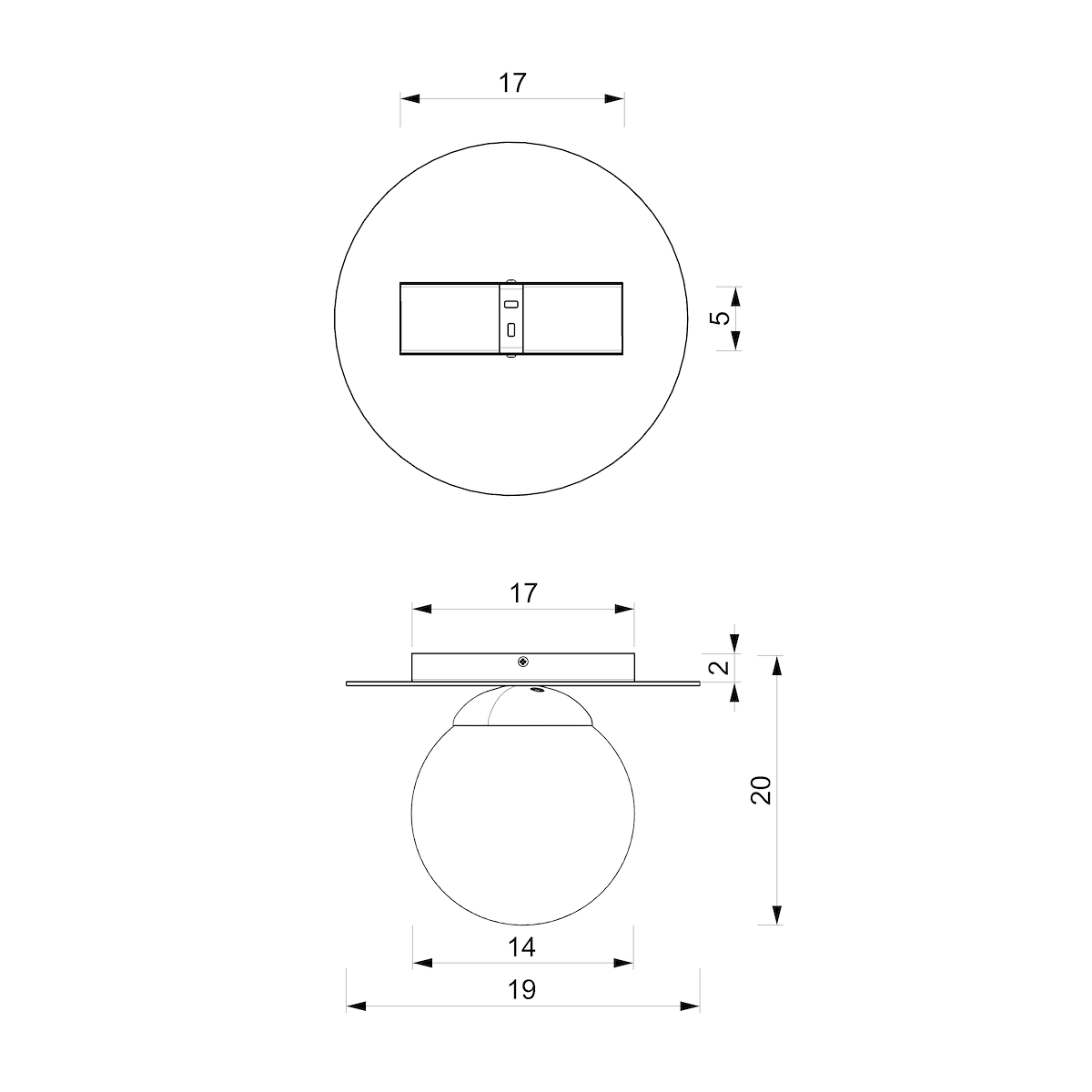MiLagro Lampa sufitowa PLATO 1xE14 MLP7967