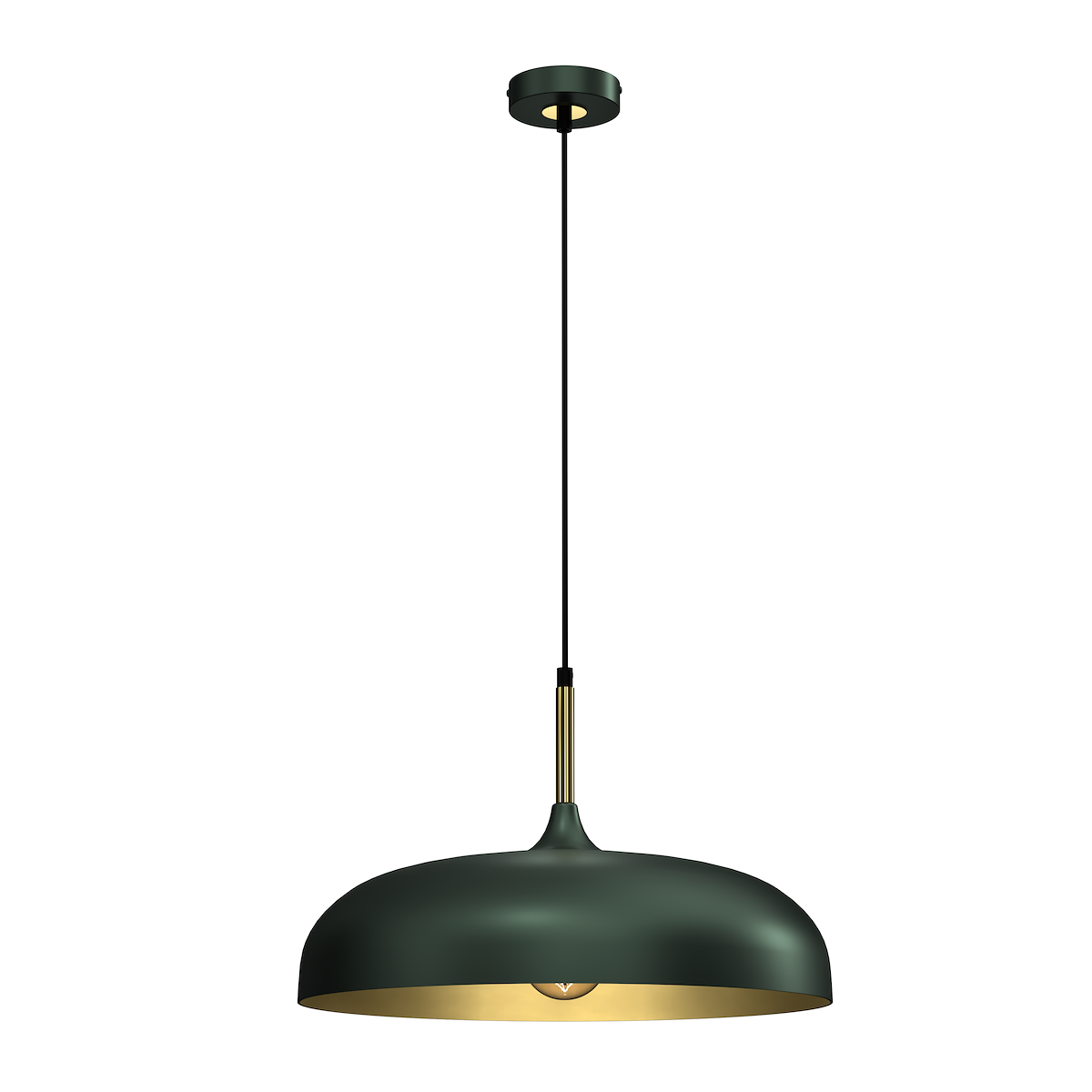 MiLagro Lampa wisząca LINCOLN GREEN/GOLD 1xE27 45cm MLP7900