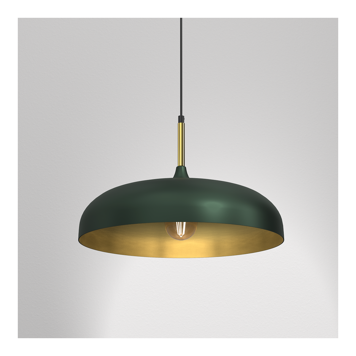 MiLagro Lampa wisząca LINCOLN GREEN/GOLD 1xE27 45cm MLP7900