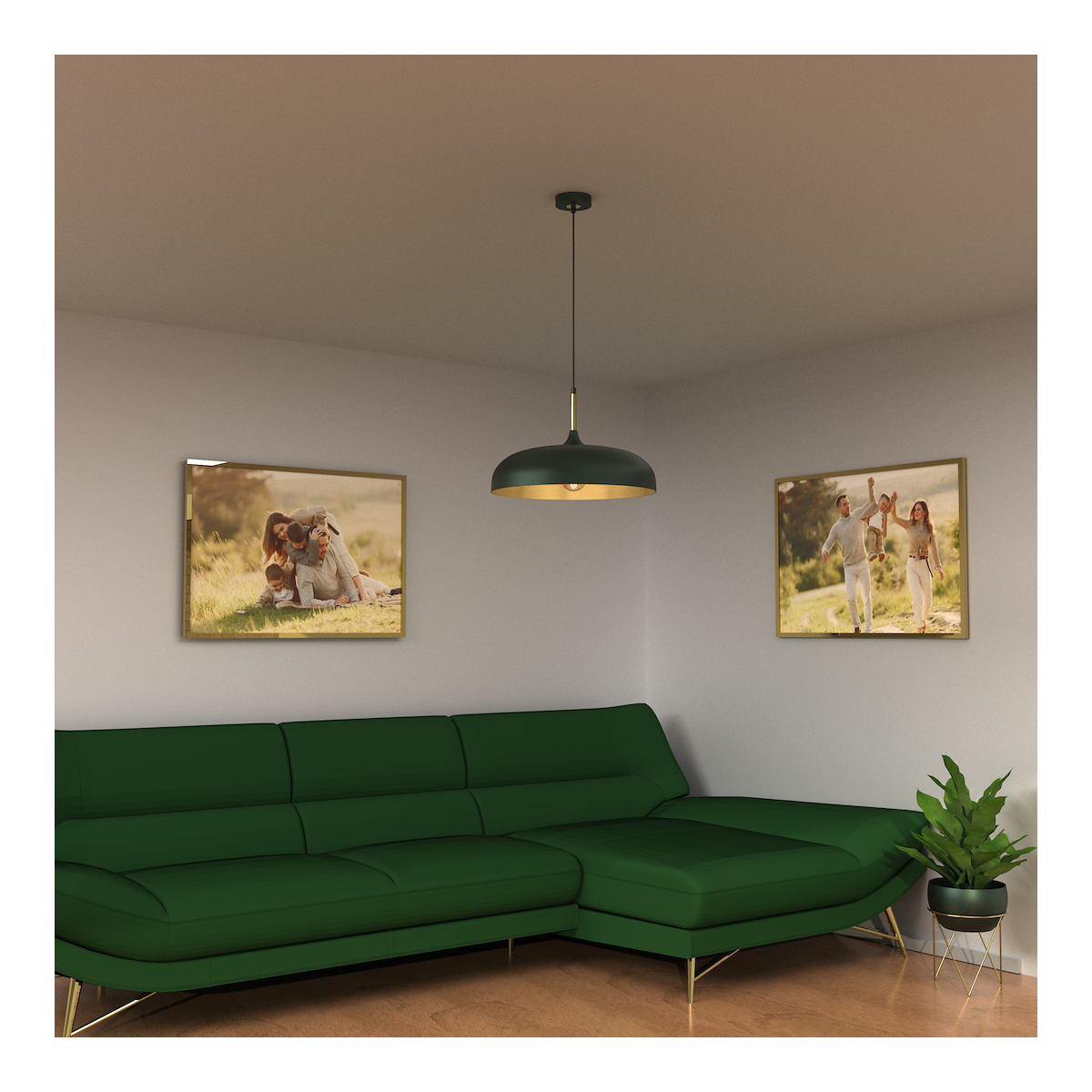 MiLagro LINCOLN GREEN GOLD 45cm niepowtarzalne oświetlenie wnętrza