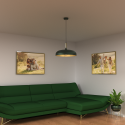 MiLagro Lampa wisząca LINCOLN GREEN/GOLD 1xE27 45cm MLP7900