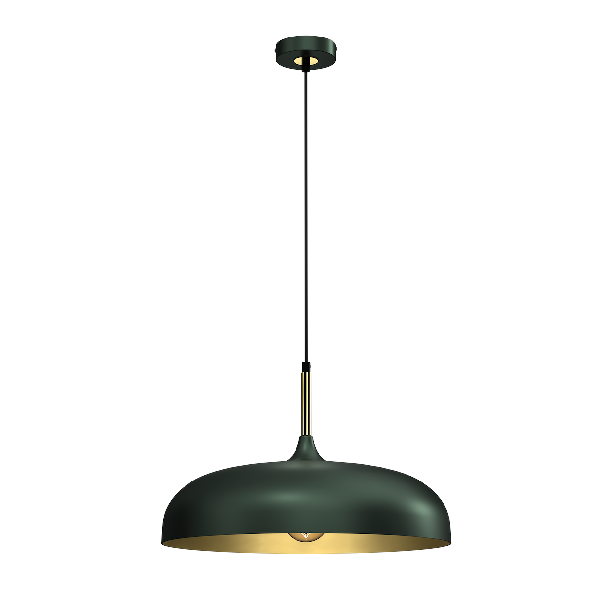 MiLagro Lampa wisząca LINCOLN GREEN/GOLD 1xE27 45cm MLP7900