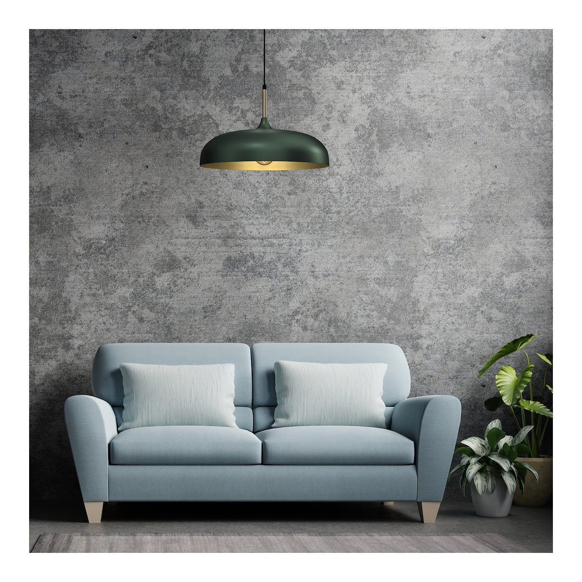 MiLagro Lampa wisząca LINCOLN GREEN/GOLD 1xE27 45cm MLP7900