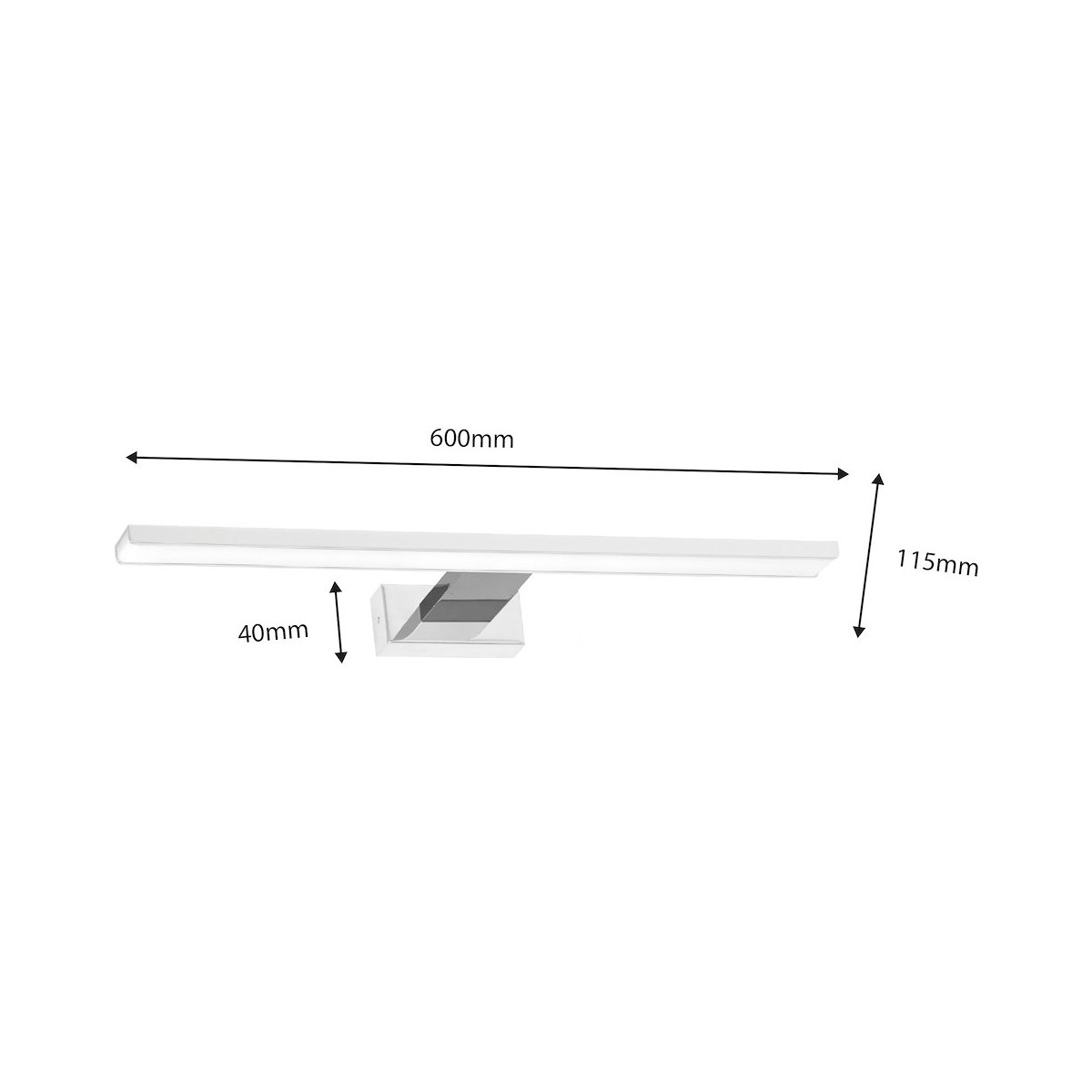 MiLagro Kinkiet Shine 60cm 13,8W LED Biały / Chrom ML7882