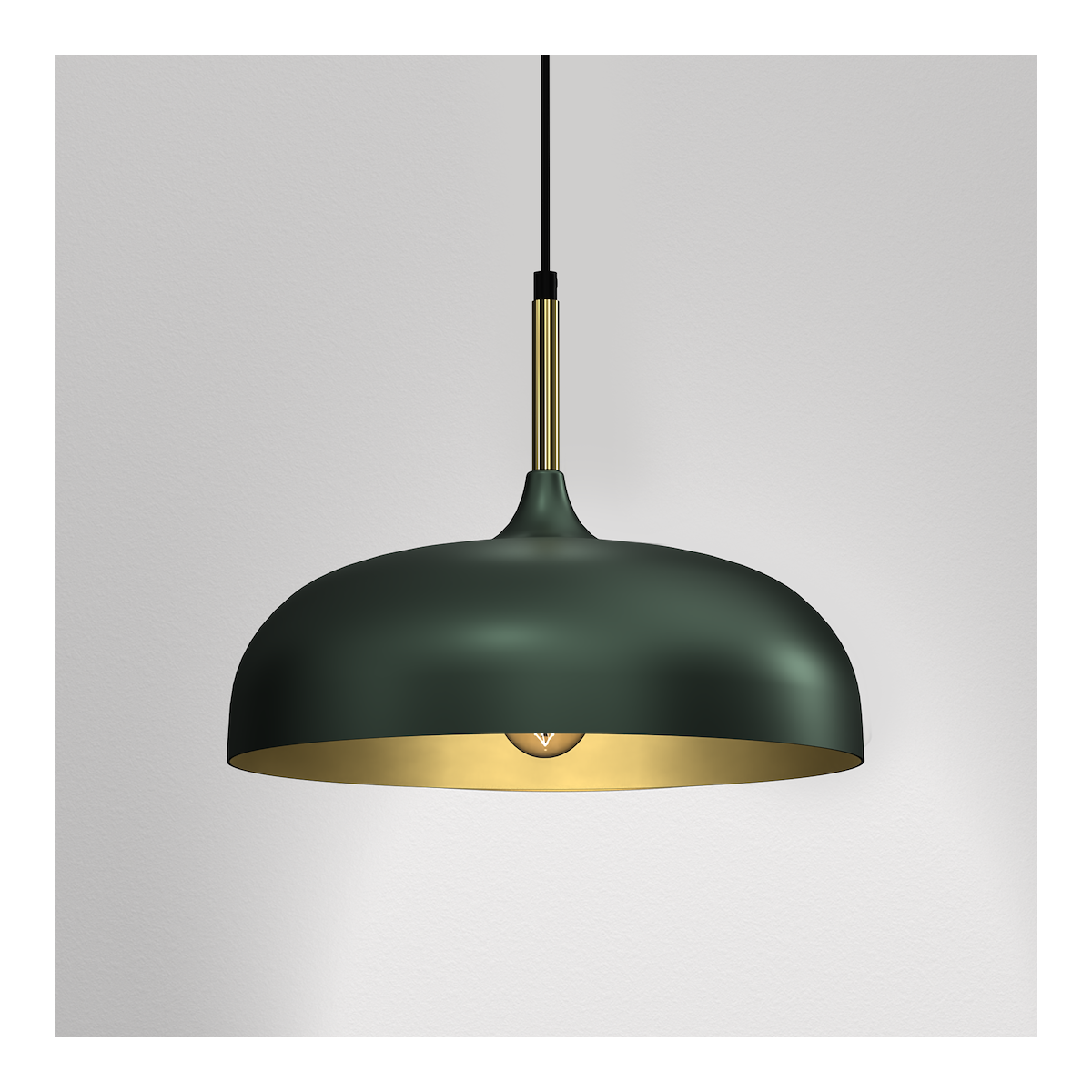 MiLagro Lampa wisząca LINCOLN GREEN/GOLD 1xE27 35cm MLP8032