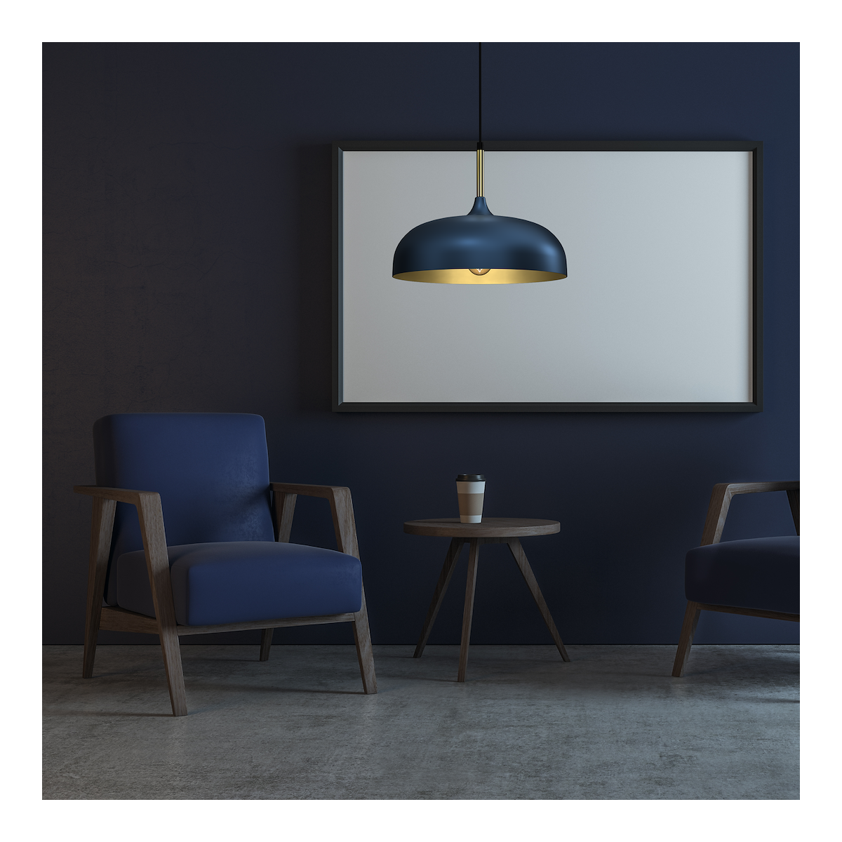 MiLagro Lampa wisząca LINCOLN BLUE/GOLD 1xE27 35cm MLP8033
