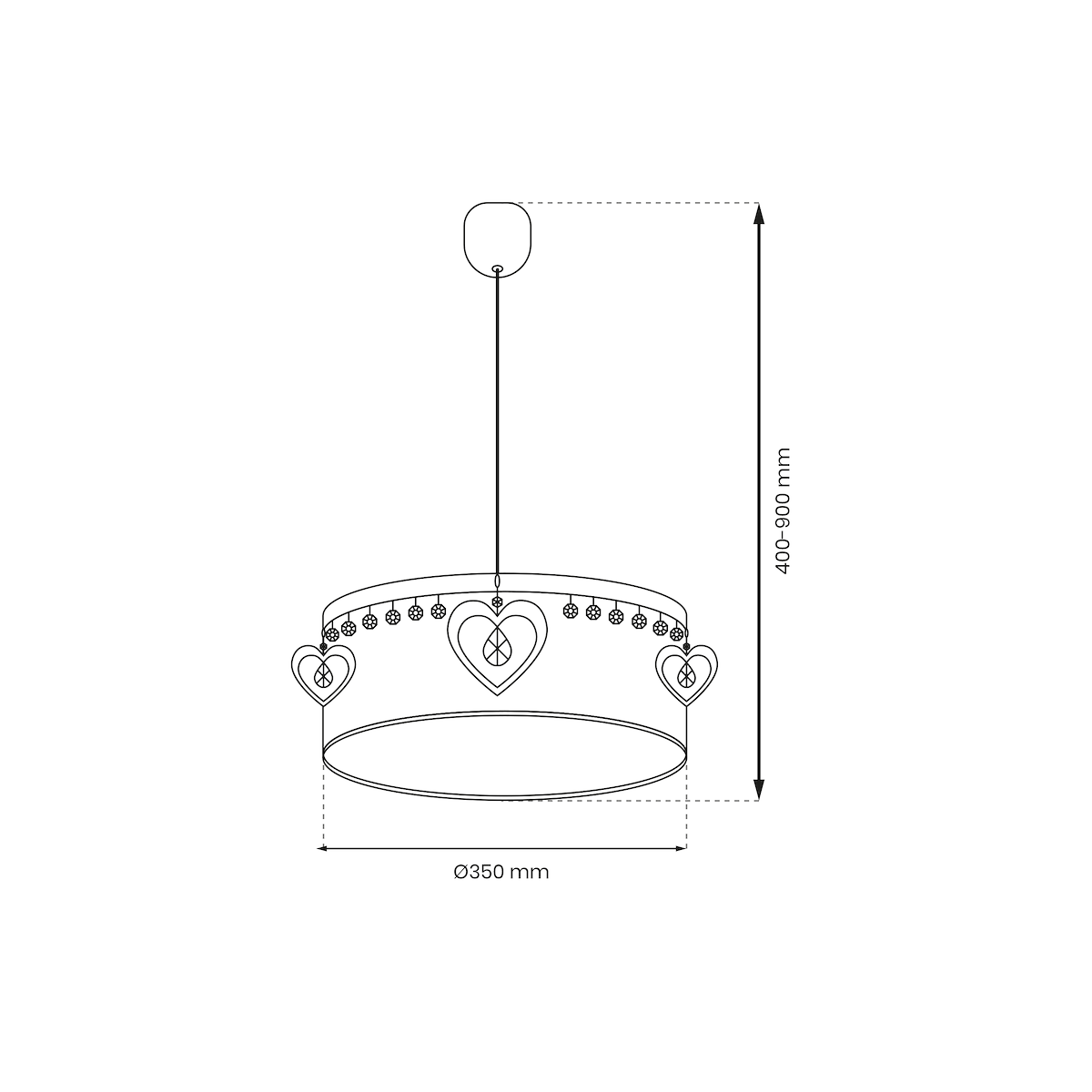 MiLagro Lampa wisząca HEART 1xE27 MLP8278