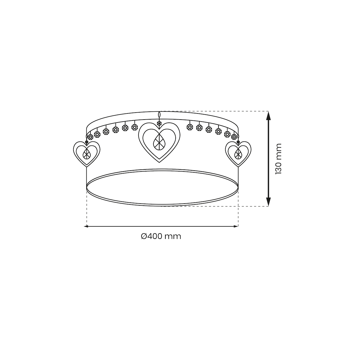 MiLagro Lampa sufitowa HEART 2xE27 MLP8279