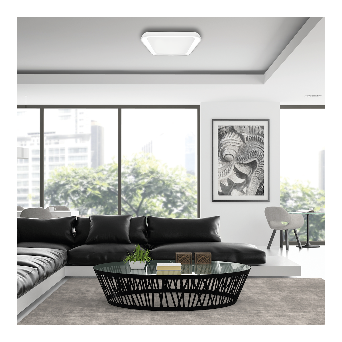 MiLagro Plafon Quadro Biały 38W ML7928
