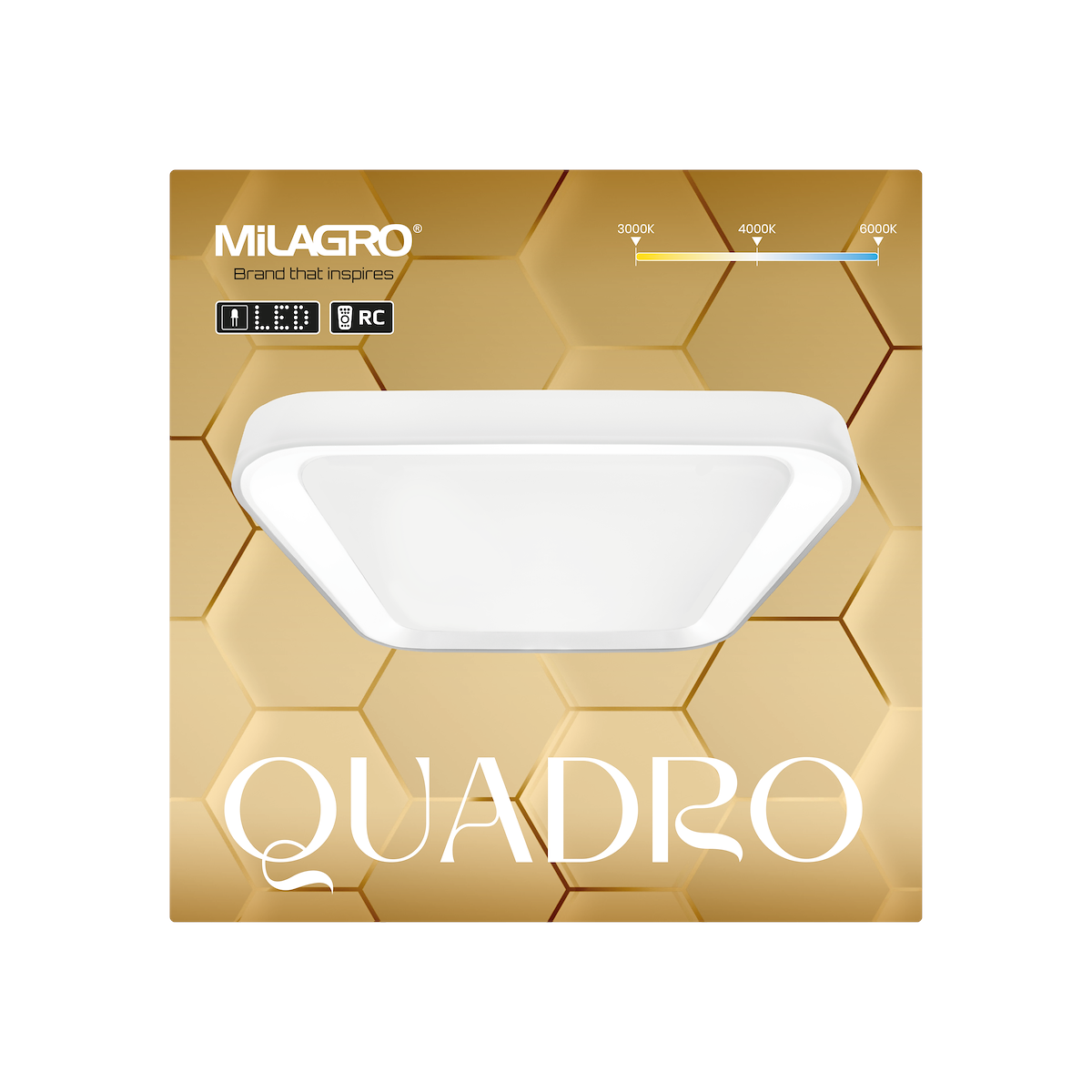 MiLagro Plafon Quadro Biały 38W ML7928