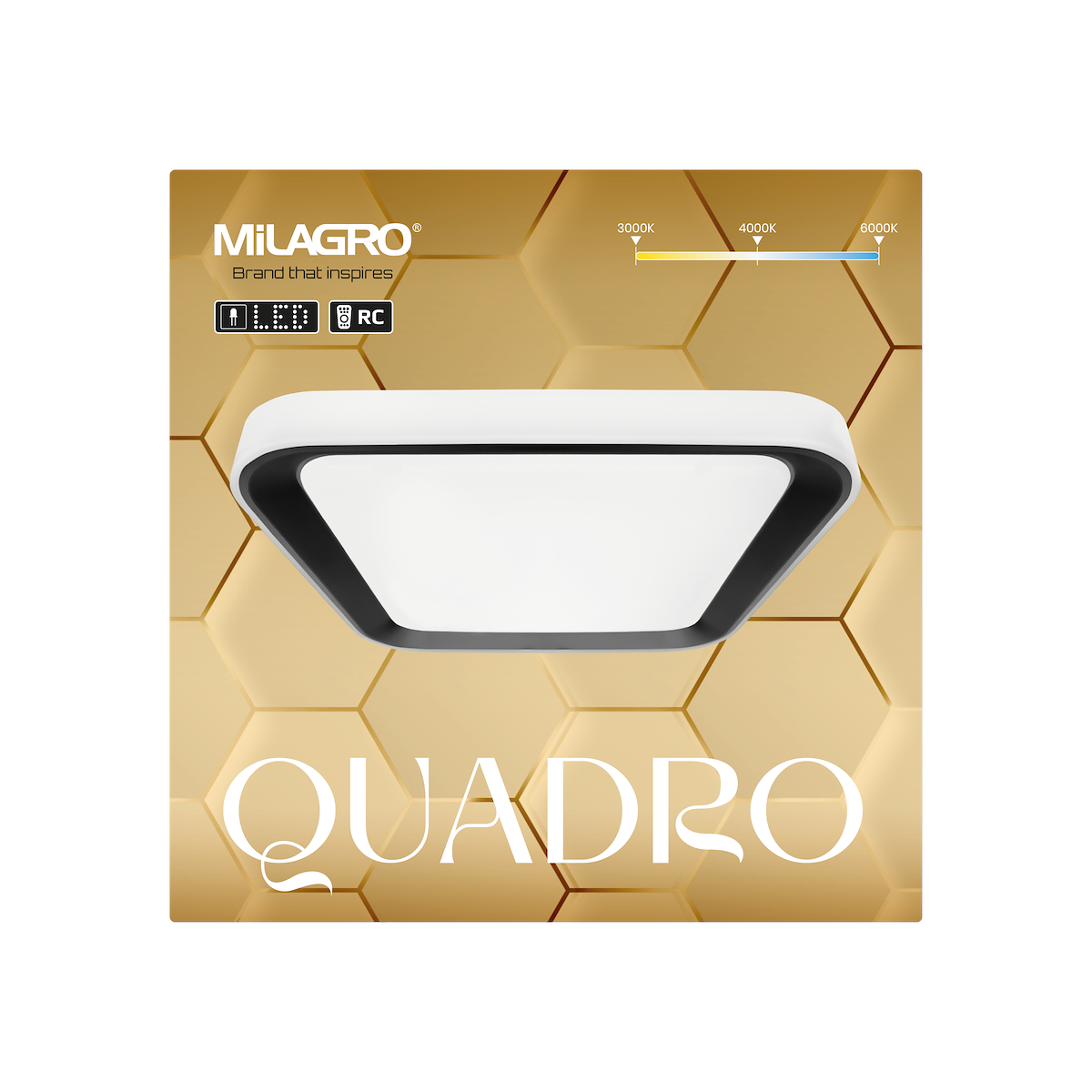 MiLagro QUADRO BLACK 38W niepowtarzalne oświetlenie wnętrza