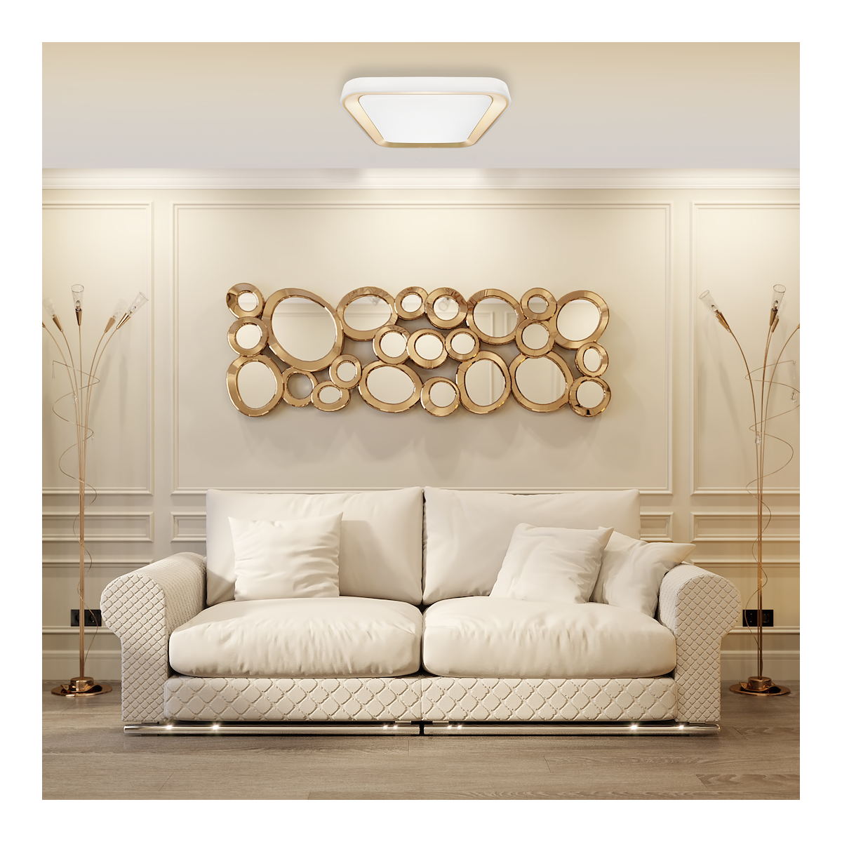 MiLagro QUADRO GOLD 66W stylowe lampy sufitowe