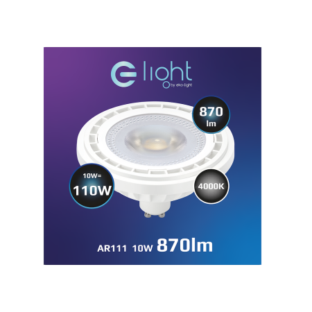 MiLagro Żarówka LED AR111 GU10 10W 4000K eleganckie oświetlenie