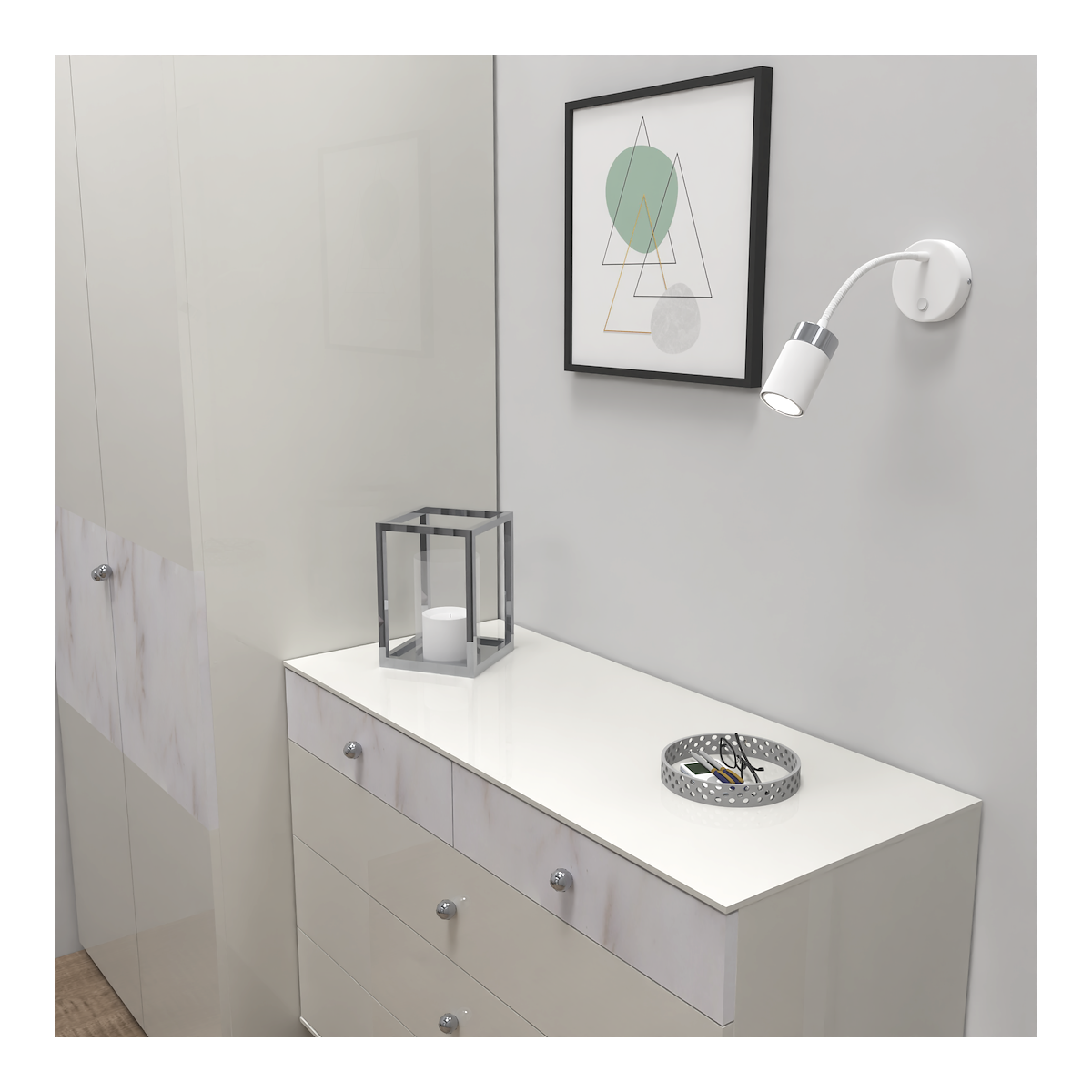 MiLagro Kinkiet flex Joker 1xGU10 Biały/Chrom MLP8533