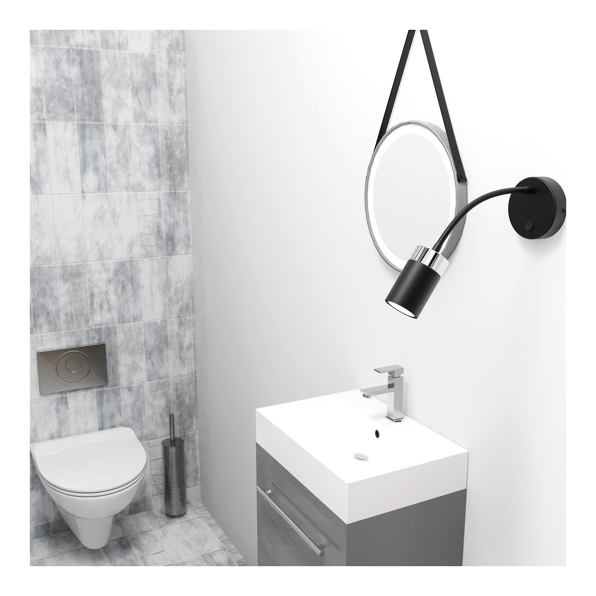 MiLagro Kinkiet flex JOKER BLACK/CHROME 1xGU10 MLP8534