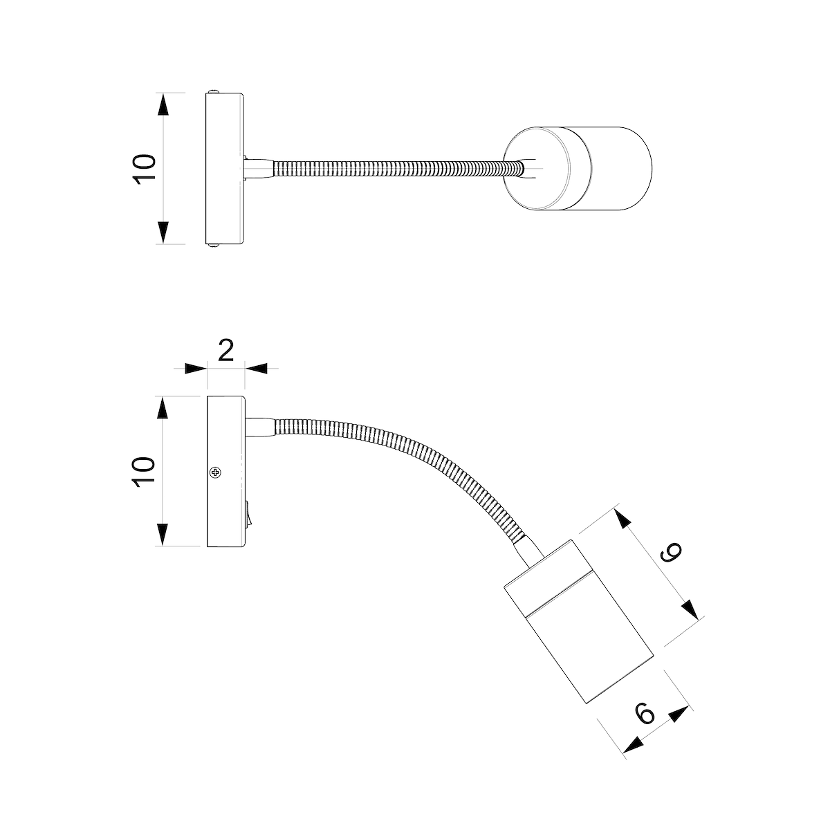 MiLagro Kinkiet flex Joker 1xGU10 Biały/Złoty MLP8535