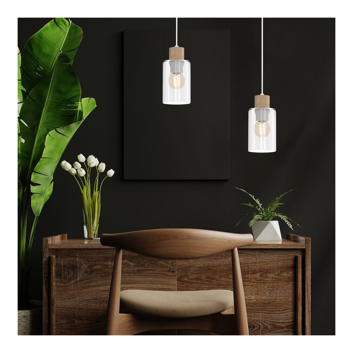 MiLagro Lampa wisząca MADERA 1xE27 MLP8554