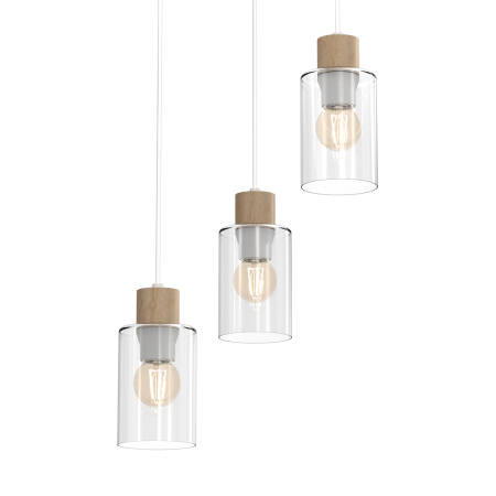 MiLagro Lampa wisząca MADERA 3xE27 niepowtarzalne oświetlenie wnętrza