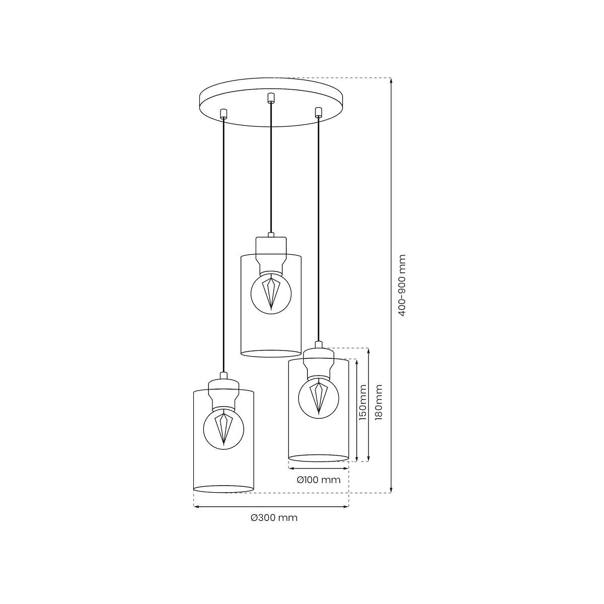 MiLagro Lampa wisząca MADERA 3xE27 MLP8556
