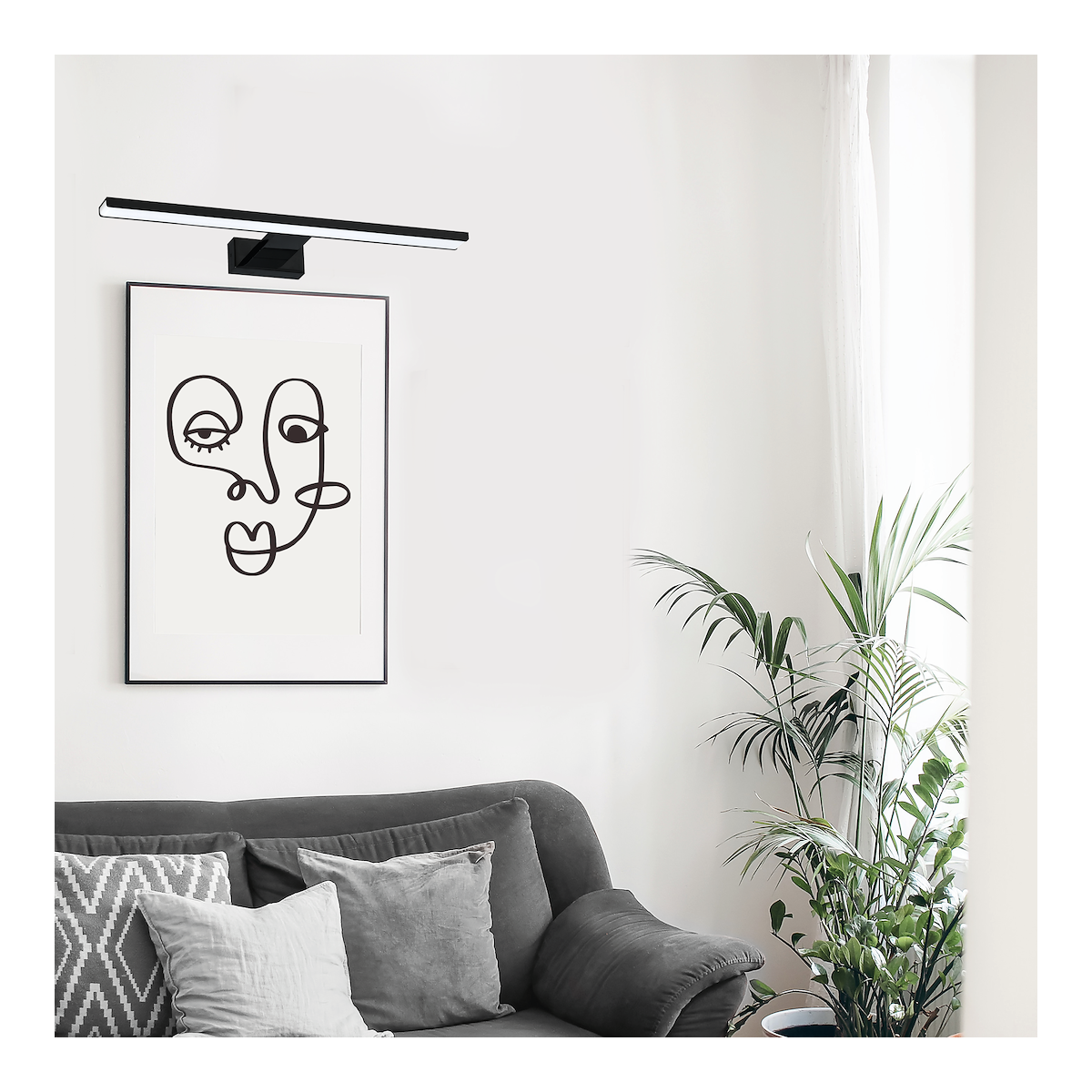 MiLagro Kinkiet PINTO BLACK 12W LED 50cm ML8236