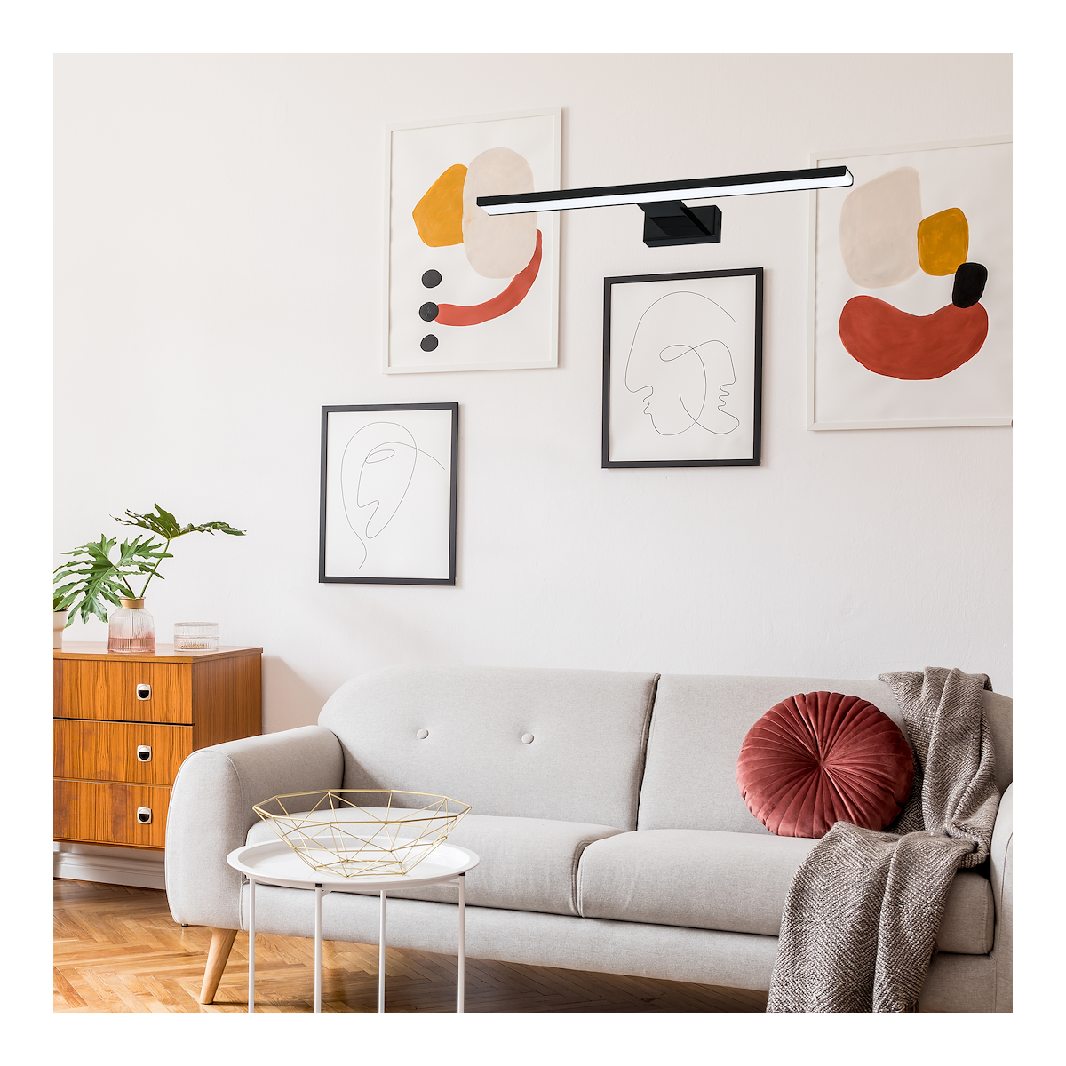 MiLagro Kinkiet PINTO BLACK 12W LED 50cm ML8236