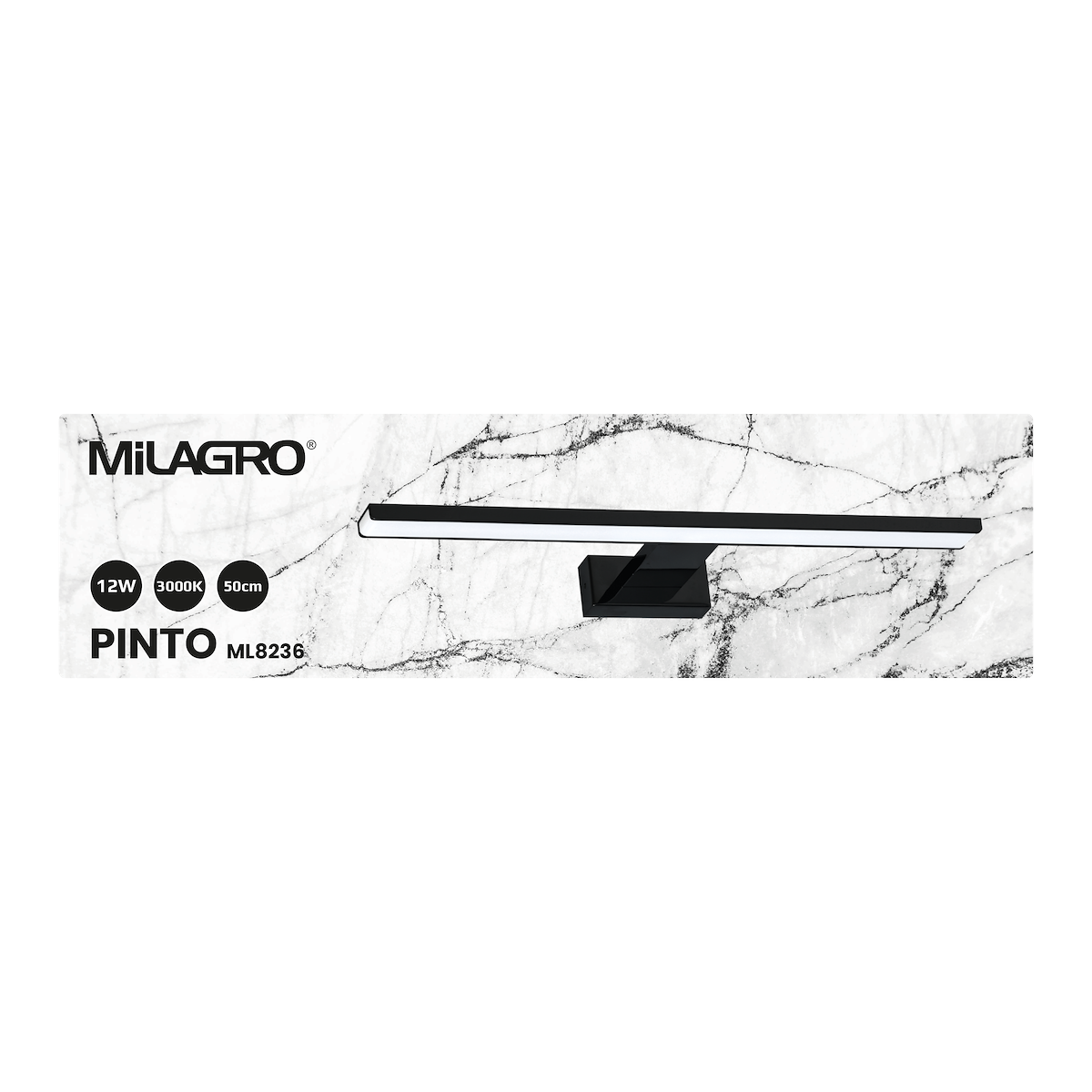 MiLagro Kinkiet PINTO BLACK 12W LED 50cm ML8236