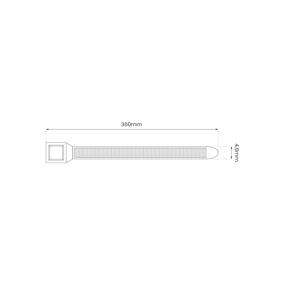 MiLagro Opaska Zaciskowa 4.8x360mm Czarny - 100szt EK8585