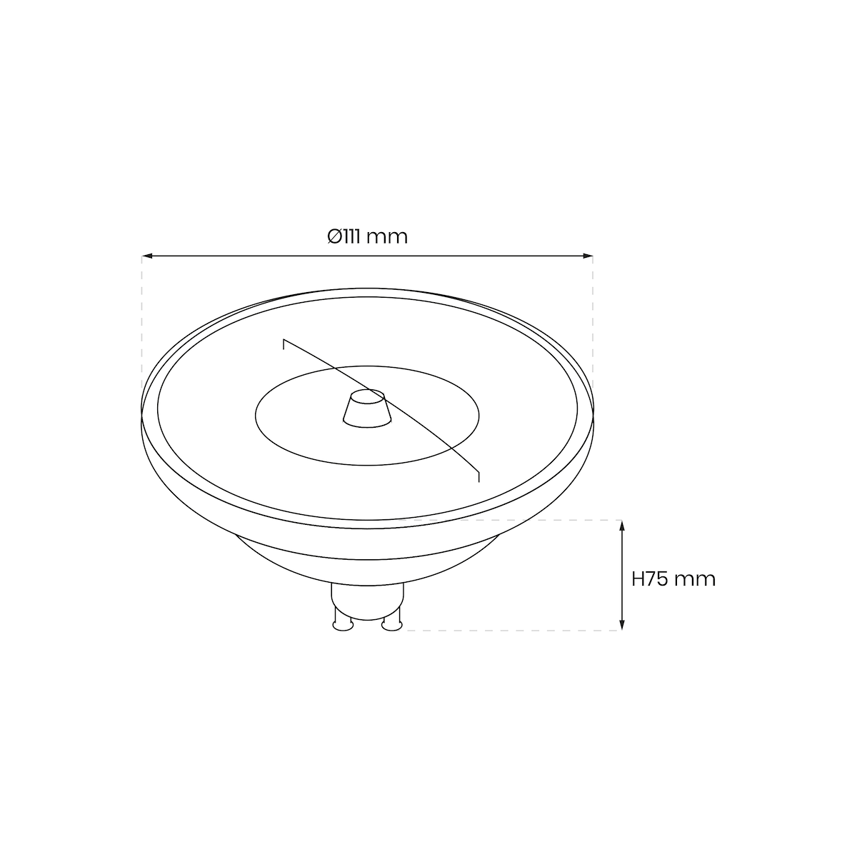 MiLagro ŻARÓWKA AR111 - 10,5W GU10 4000K/ Czarny z odbłyśnikiem AR8617