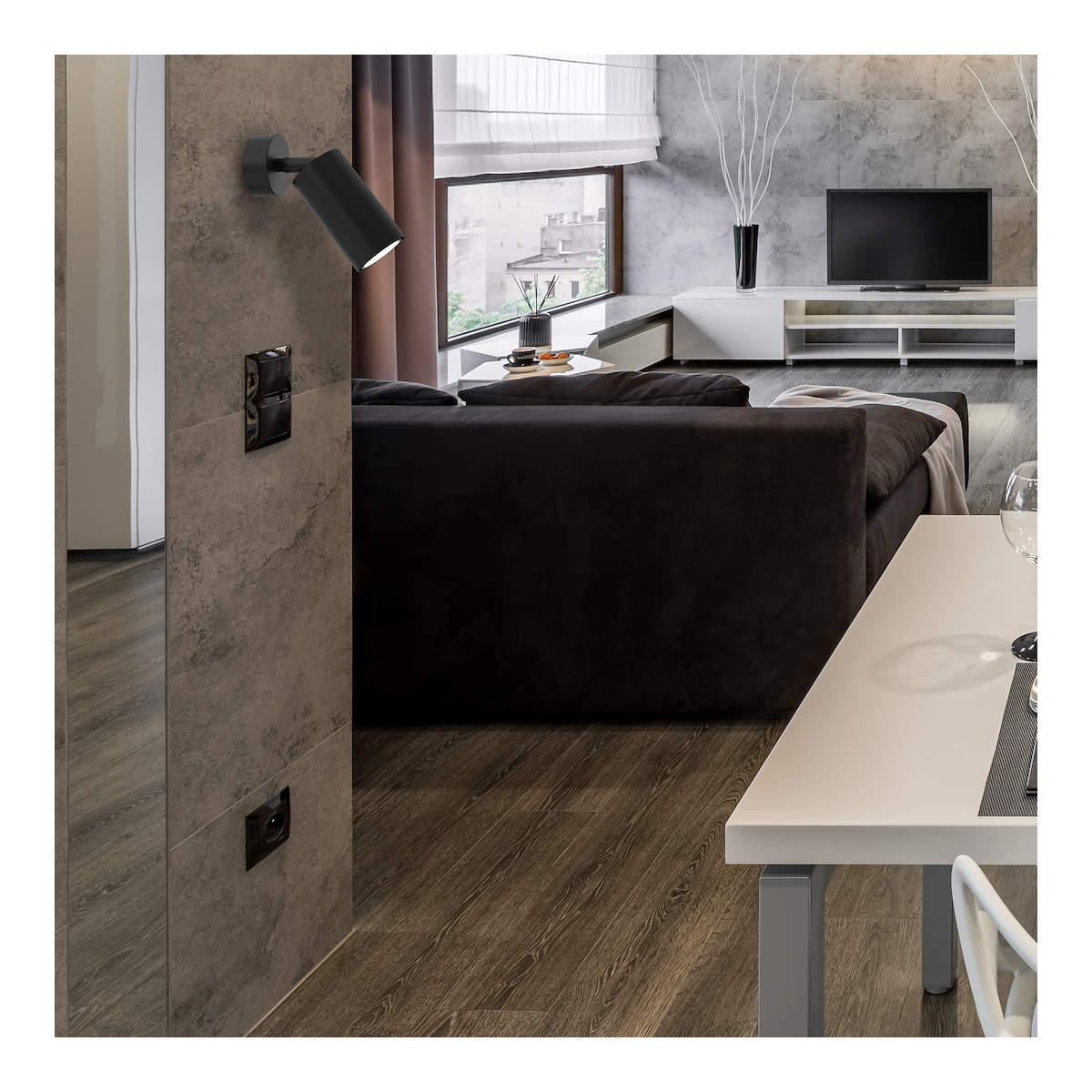 MiLagro Kinkiet HUDSON BLACK 1xGU10 MLP8794