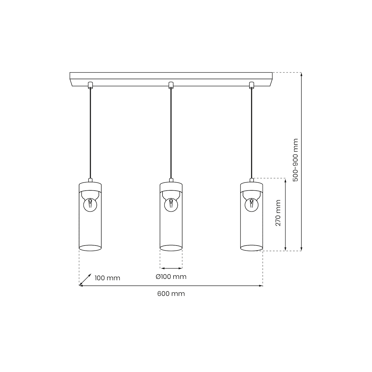 Lampa wisząca ELICA 3xE27 wyjątkowe oświetlenie
