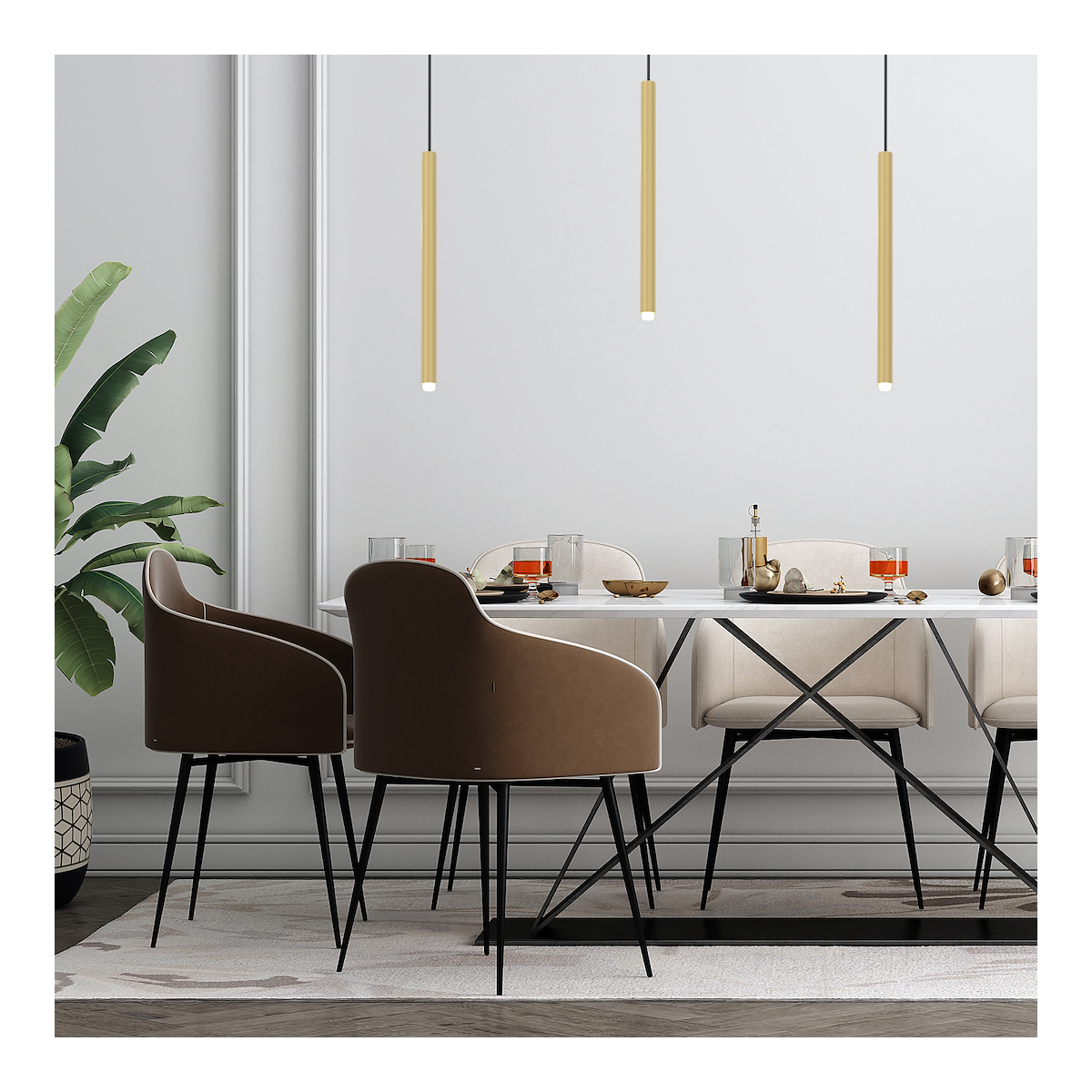 MiLagro Lampa wisząca MONZA BRASS 1xG9 max 8W LED MLP8839