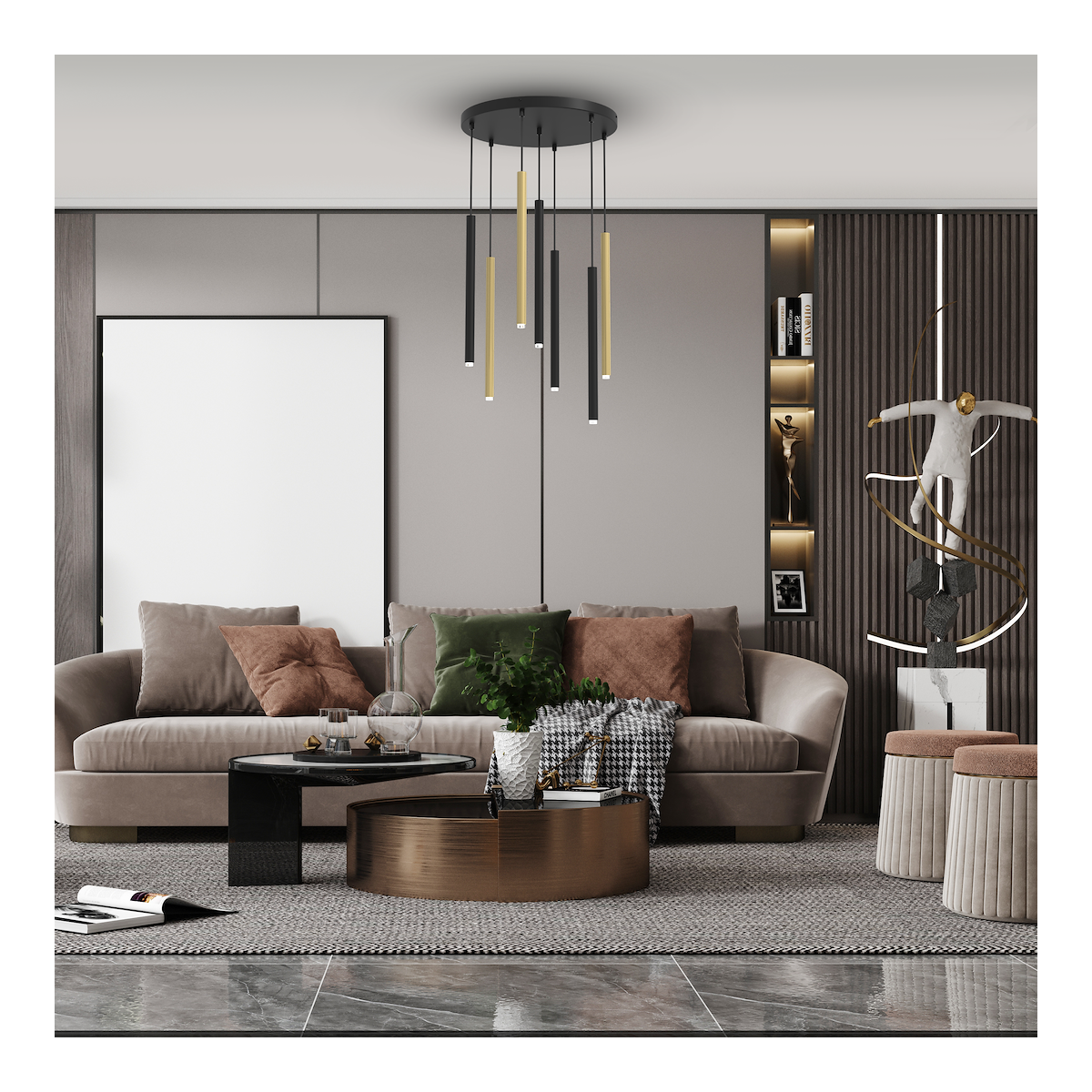 MiLagro Lampa wisząca MONZA BRASS 7xG9 max 8W LED MLP8843