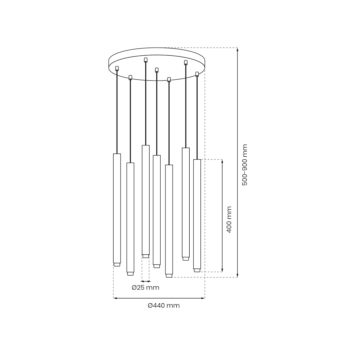 MiLagro Lampa wisząca MONZA BRASS 7xG9 max 8W LED MLP8843