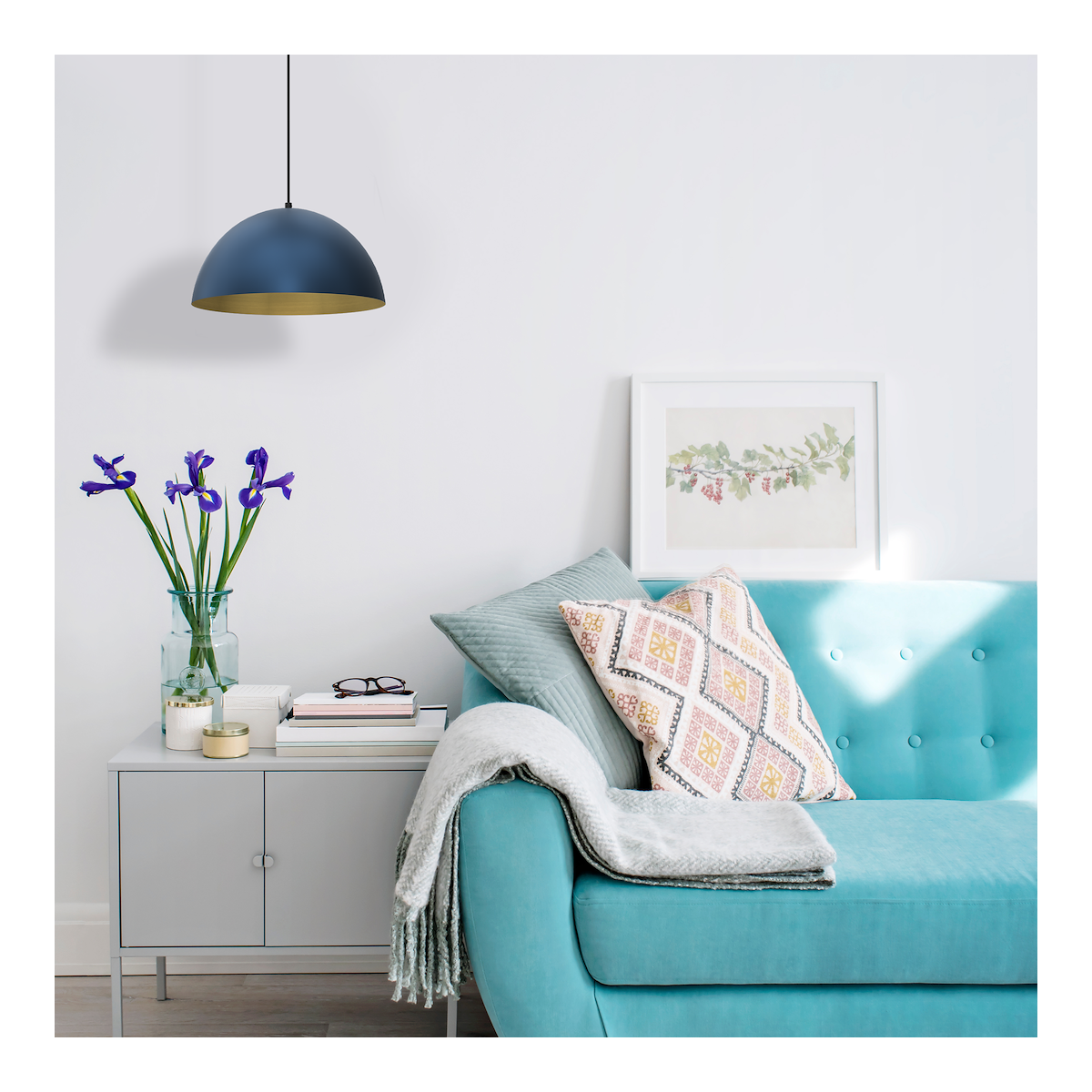 Lampa wisząca BETA NAVY BLUE GOLD nowoczesne lampy do wnętrz