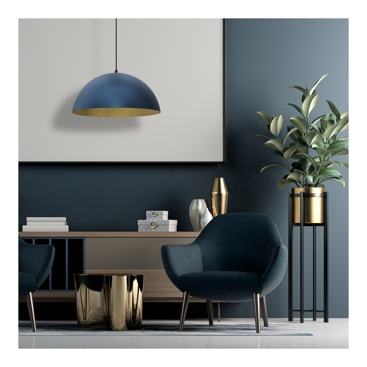 Lampa wisząca BETA NAVY BLUE 45cm designerskie lampy LED