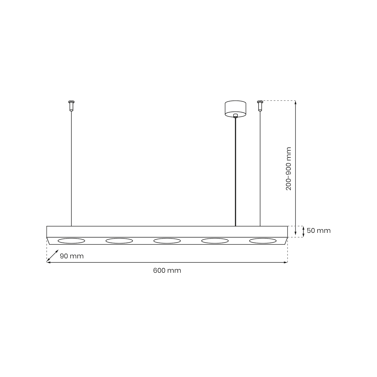 Lampa wisząca ALEXANDER 5xGX53 wyjątkowy element aranżacji