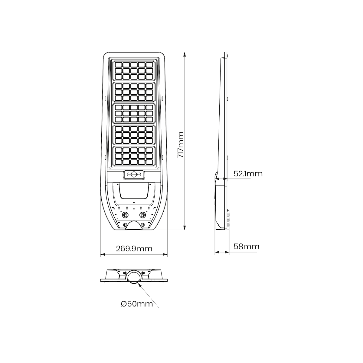 Latarnia solarna VIA 200W eleganckie oświetlenie