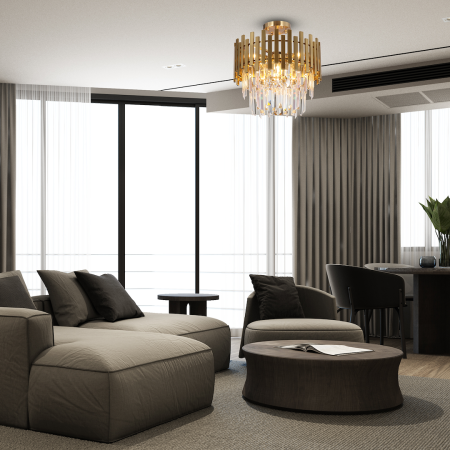 Żyrandol ASPEN GOLD 6xE14 designerskie lampy LED