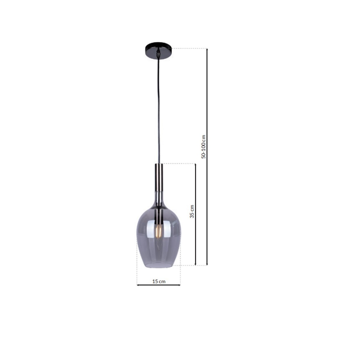 MiLagro Lampa wisząca LUGANO SMOKED 1xE14 ML8813