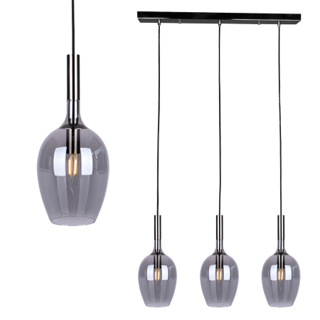 Lampa LUGANO SMOKED 3xE14 wyjątkowe oświetlenie