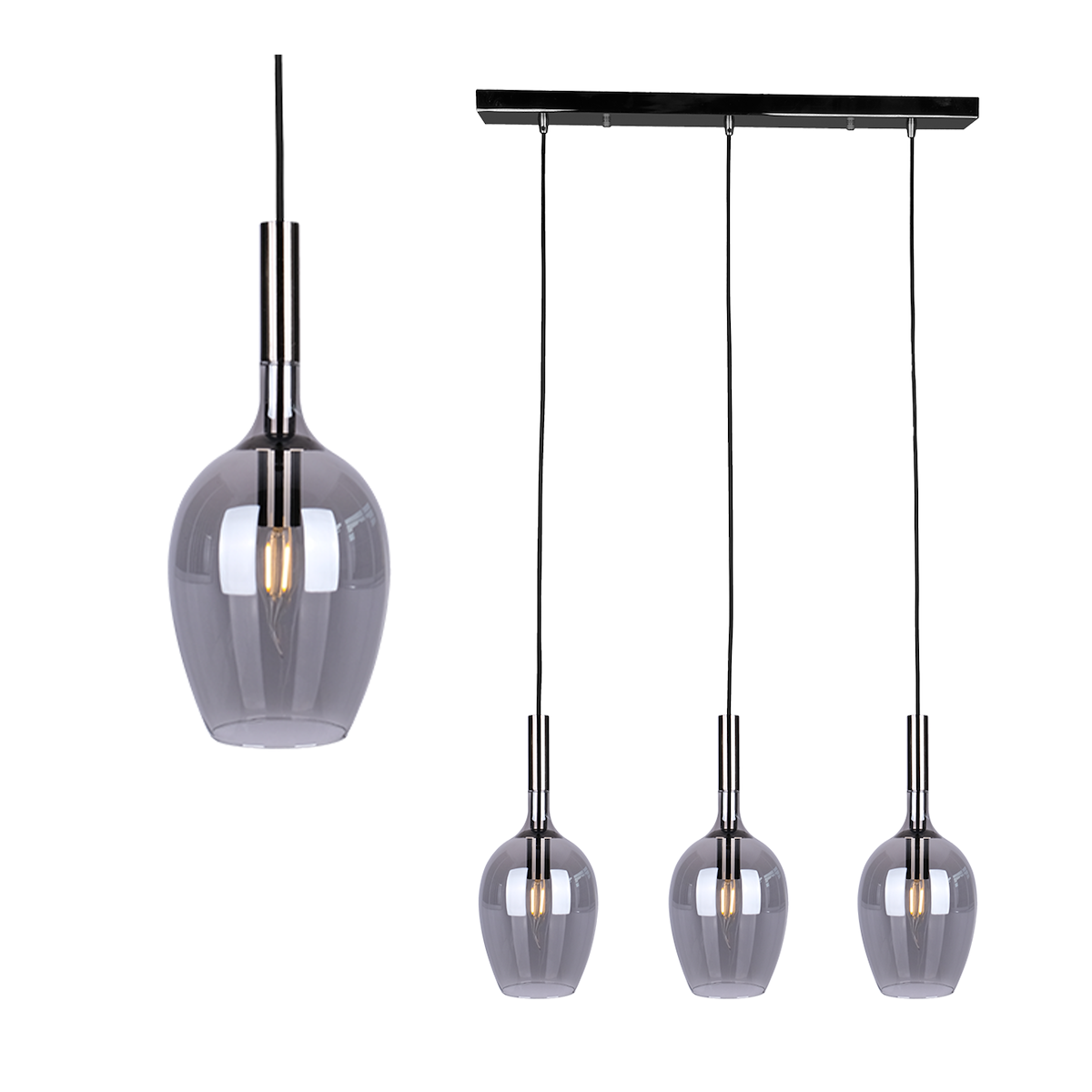 Lampa LUGANO SMOKED 3xE14 wyjątkowe oświetlenie