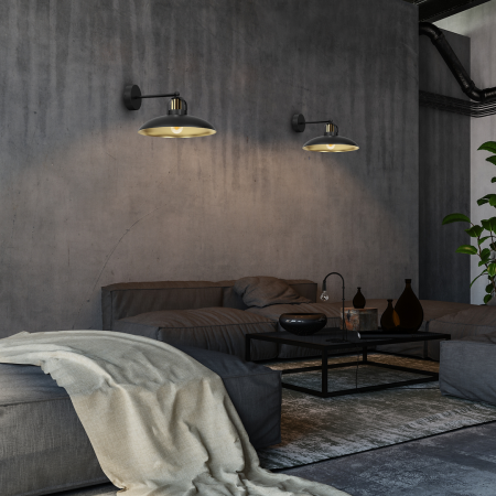 MiLagro Kinkiet FELIX BLACK/GOLD 1xE27 MLP8904