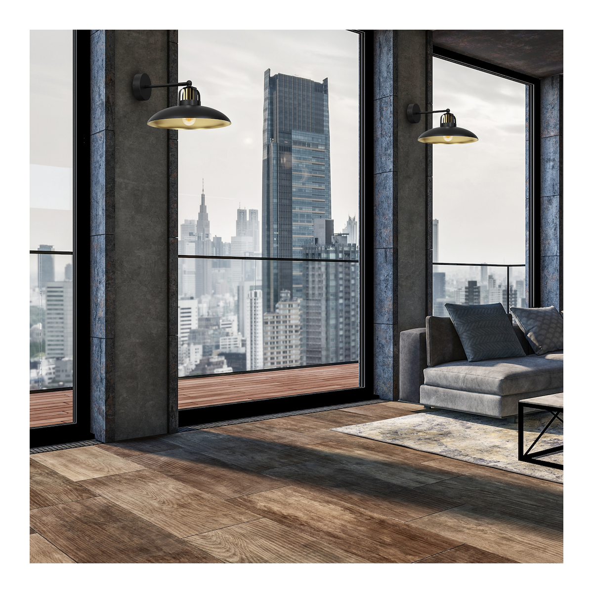 MiLagro Kinkiet FELIX BLACK/GOLD 1xE27 MLP8904