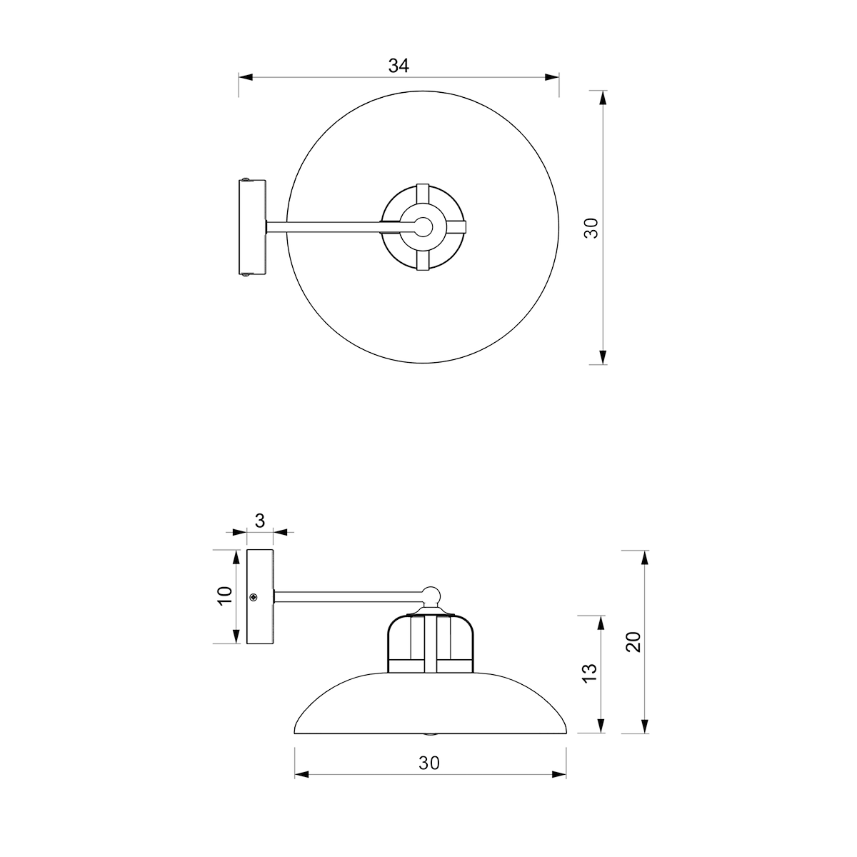 MiLagro Kinkiet FELIX BLACK/GOLD 1xE27 MLP8904